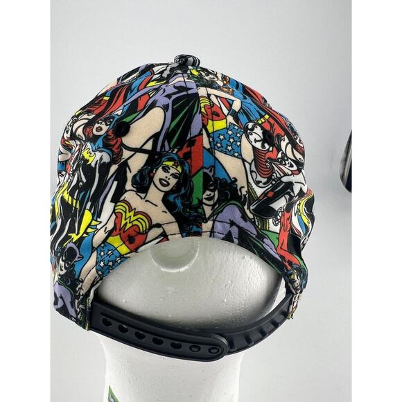 DC Comics Hat Snapback Wonder Women Lady Heroes Multicolor Adult Unisex Black - Picture 5 of 7